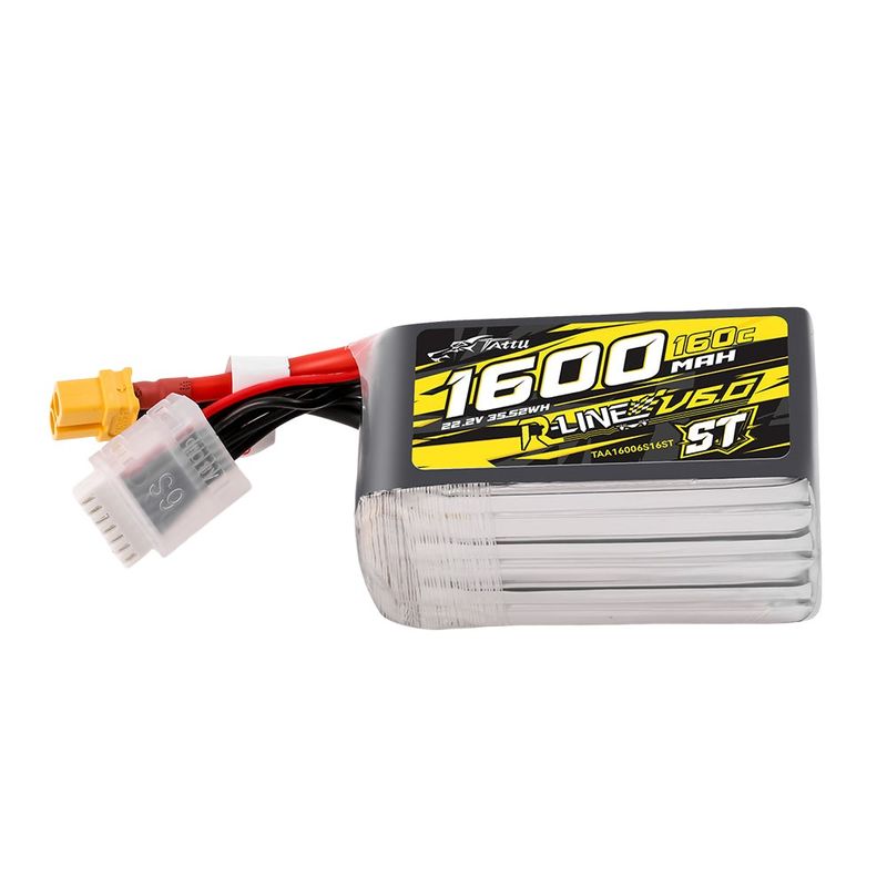 Tattu 1600mAh 6S 160C 22,2V ST LiPo-batteri – XT60 kontakt – R-Line 6,0