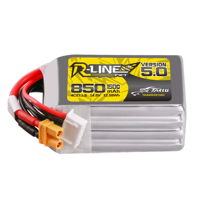 Tattu 850mAh 4S 150C 14,8V LiPo-batteri – XT30U-F kontakt – R-Line 5,0
