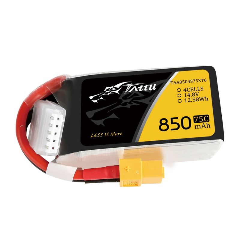 Tattu 850mAh 4S 75C 14,8V LiPo-batteri – XT60 kontakt – FPV Classic