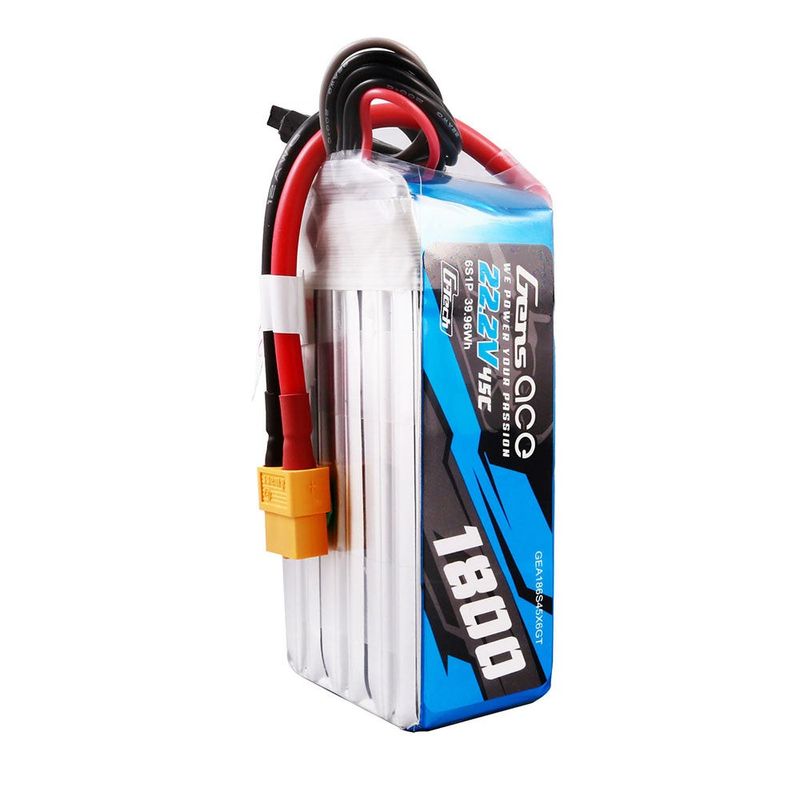 Gens ace 1800mAh 6S 45C 22,2V LiPo-batteri – XT60 kontakt – Heli