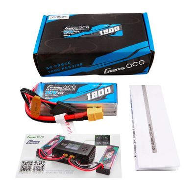 Gens ace 1800mAh 3S 45C 11,1V LiPo-batteri – XT60 kontakt – Ace Classic