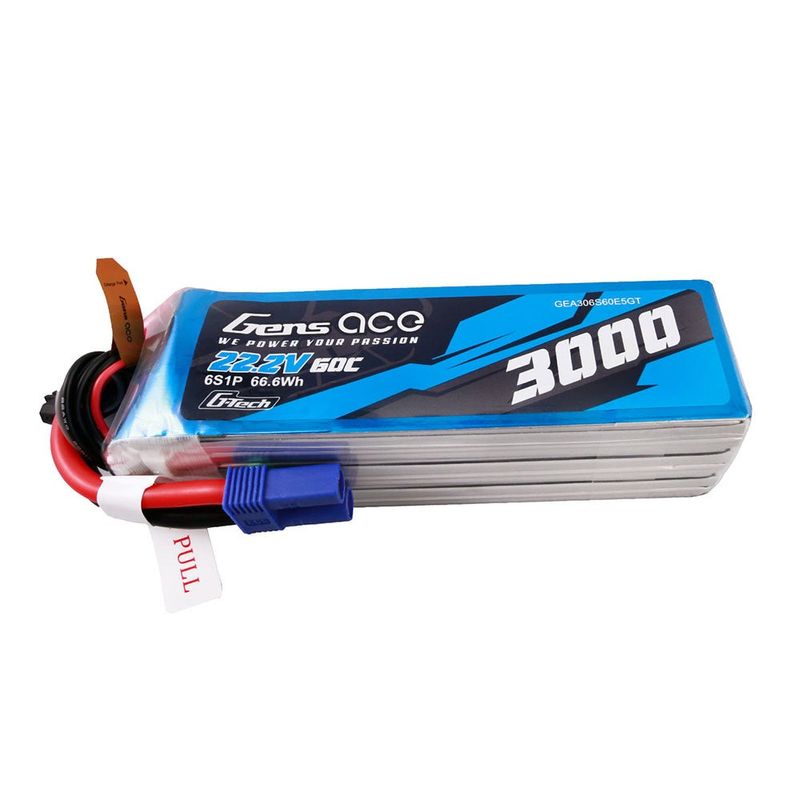 Gens ace 3000mAh 6S 60C 22,2V LiPo-batteri – EC5 kontakt – Ace Classic