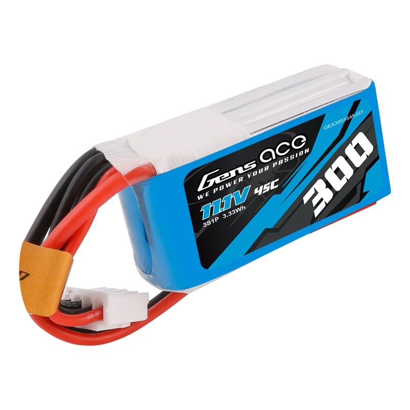 Gens ace 300mAh 3S 45C 11,1V LiPo-batteri – JST-SYP kontakt – Ace Classic