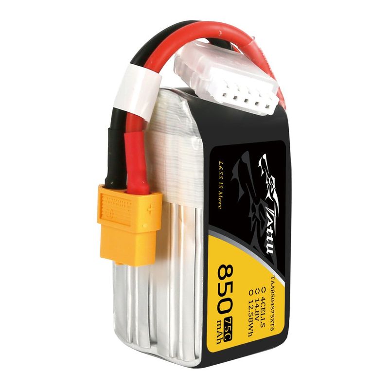 Tattu 850mAh 4S 75C 14,8V LiPo-batteri – XT60 kontakt – FPV Classic