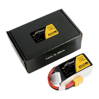 Tattu 850mAh 4S 75C 14,8V LiPo-batteri – XT60 kontakt – FPV Classic