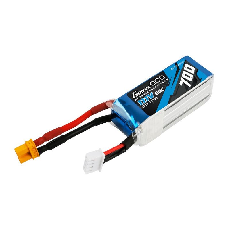 Gens ace 700mAh 3S 60C 11,1V LiPo-batteri – XT30 kontakt – Heli (OMP Hobby M2 / LOGO 200)