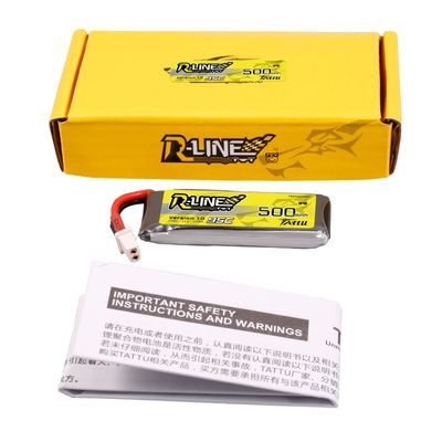 Tattu 500mAh 1S 95C 3,7V LiPo-batteri – BT 2,0 kontakt – R-Line 1,0