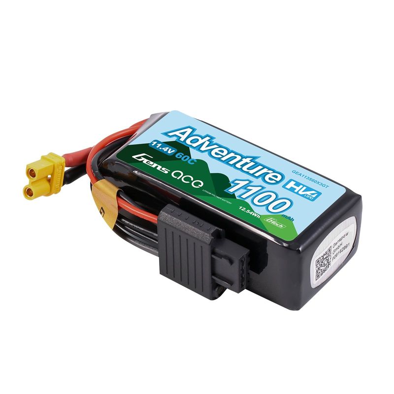 Gens ace 1100mAh 3S 60C 11,4V(HV) LiPo-batteri – XT30 kontakt – Adventure