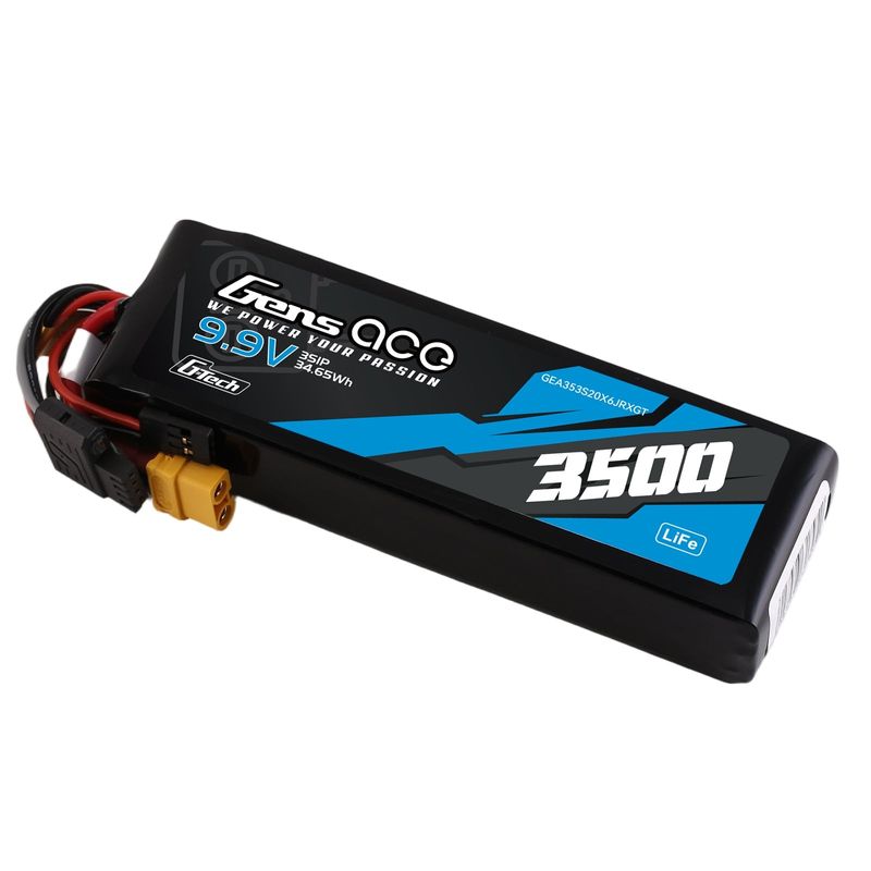 Gens ace 3500mAh 3S 20C 9,9V LiFe-batteri – XT60 kontakt – sändare/mottagare