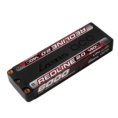 Gens ace 6000mAh 2S 140C 7,4V LiPo-batteri – 5,0mm bullet – Redline