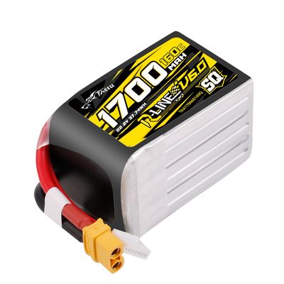 Tattu 1700mAh 6S 160C 22,2V SQ LiPo-batteri – XT60 kontakt – R-Line 6,0