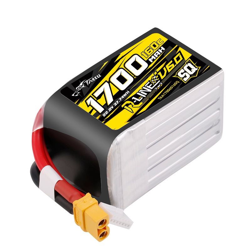 Tattu 1700mAh 6S 160C 22,2V SQ LiPo-batteri – XT60 kontakt – R-Line 6,0