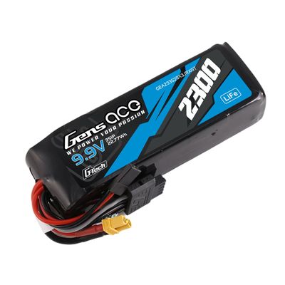 Gens ace 2300mAh 3S 20C 9,9V LiFe-batteri – XT30 kontakt – sändare/mottagare