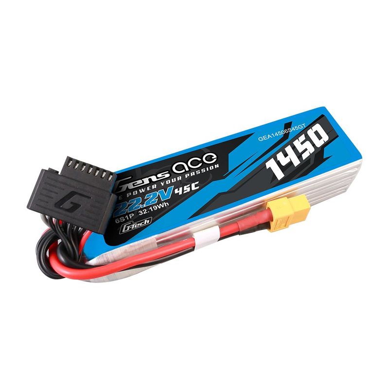 Gens ace 1450mAh 6S 45C 22,2V LiPo-batteri – XT60 kontakt – Ace Classic