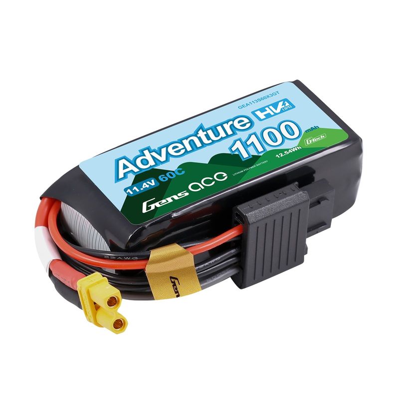 Gens ace 1100mAh 3S 60C 11,4V(HV) LiPo-batteri – XT30 kontakt – Adventure