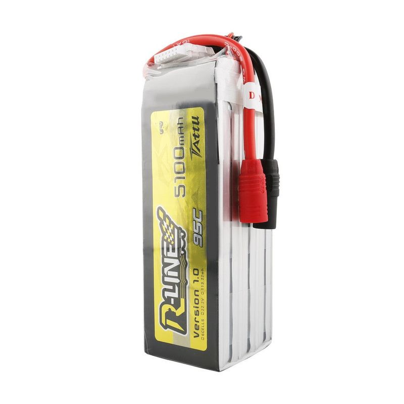 Tattu 5100mAh 6S 95C 22,2V LiPo-batteri – AS150 kontakt – R-Line 1,0