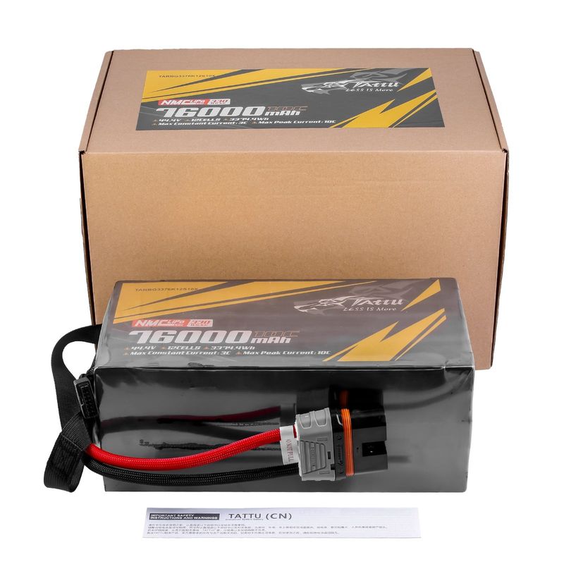 Tattu 76000mAh 12S 10C 44,4V LiPo-batteri – QS12-S kontakt – semisolid