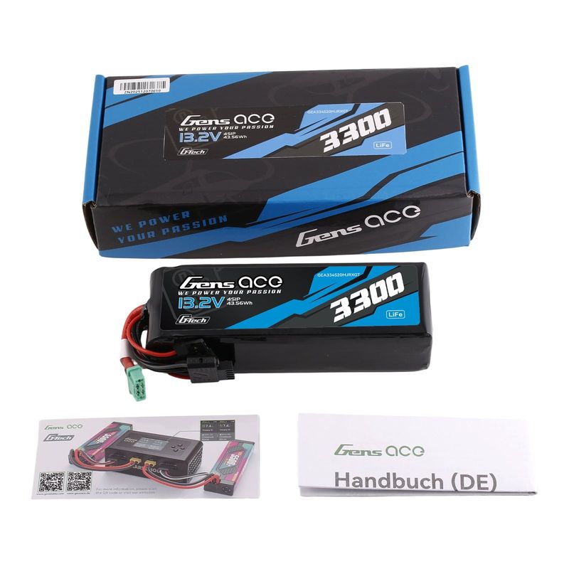 Gens ace 3300mAh 4S 20C 13,2V LiFe-batteri – sändare/mottagare