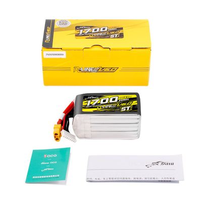 Tattu 1700mAh 6S 160C 22,2V ST LiPo-batteri – XT60 kontakt – R-Line 6,0