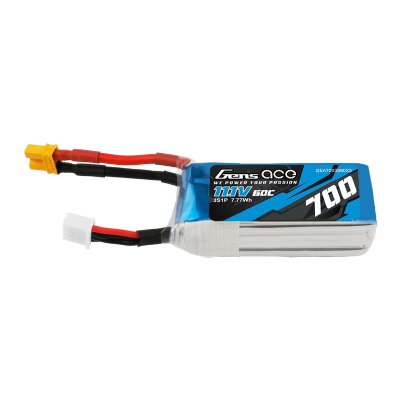 Gens ace 700mAh 3S 60C 11,1V LiPo-batteri – XT30 kontakt – Heli (OMP Hobby M2 / LOGO 200)
