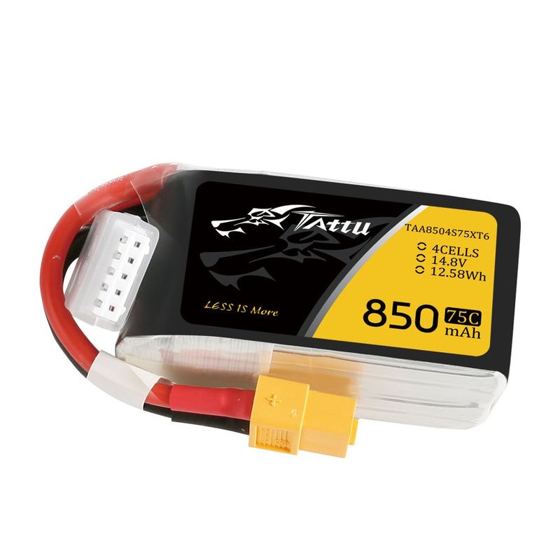 Tattu 850mAh 4S 75C 14,8V LiPo-batteri – XT60 kontakt – FPV Classic