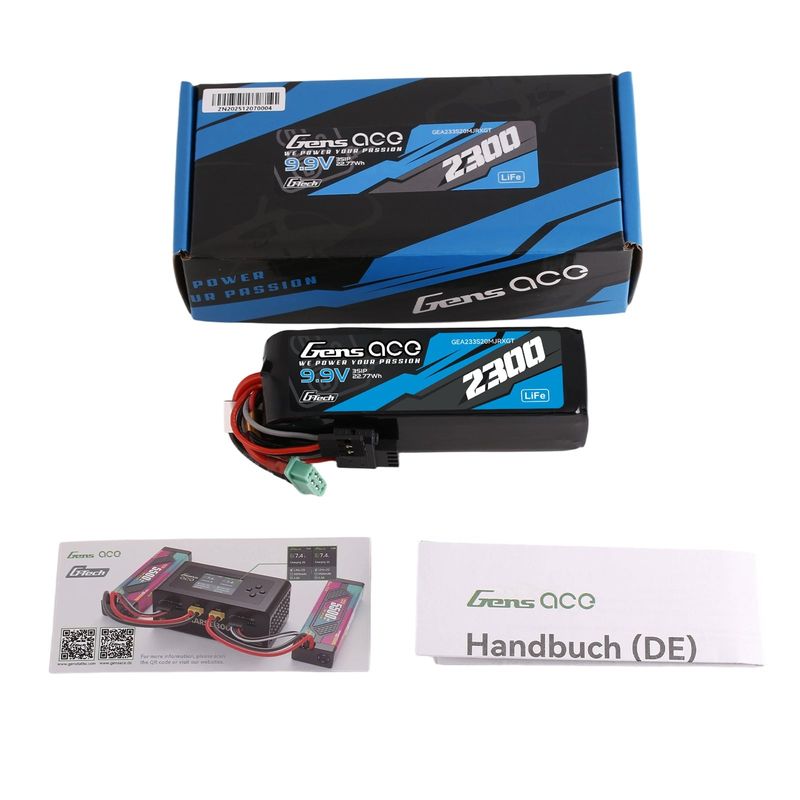 Gens ace 2300mAh 3S 20C 9,9V LiFe-batteri – sändare/mottagare