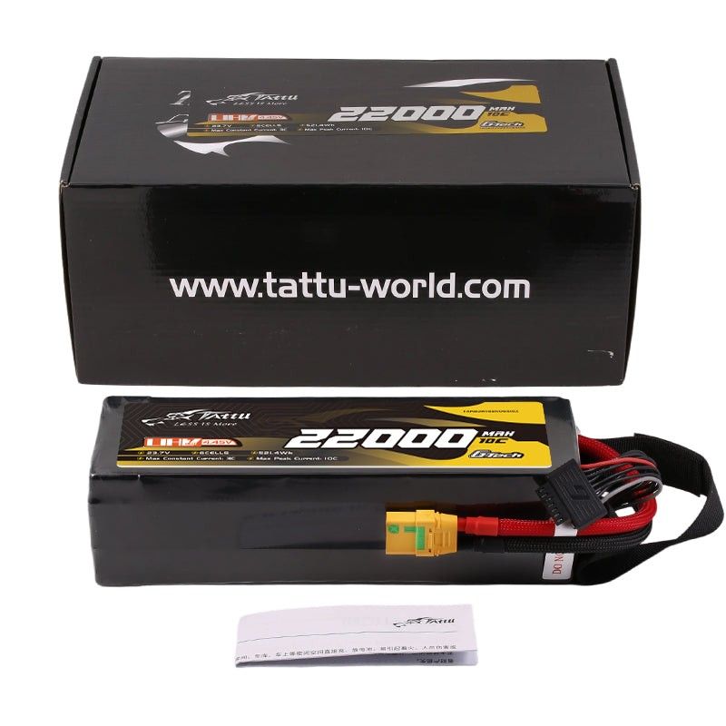 Tattu 22000mAh 6S 10C 23,7V(UHV) LiPo-batteri – XT90S-F kontakt – UAV Classic
