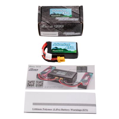 Gens ace 450mAh 2S 60C 7,4V LiPo-batteri – XT30 kontakt – Adventure (utan G-Tech)