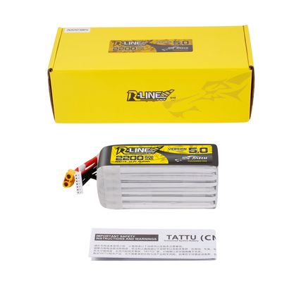Tattu 2200mAh 6S 150C 22,2V LiPo-batteri – XT60U-F kontakt – R-Line 5,0