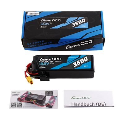 Gens ace 3500mAh 4S 20C 13,2V LiFe-batteri – XT60 kontakt – sändare/mottagare