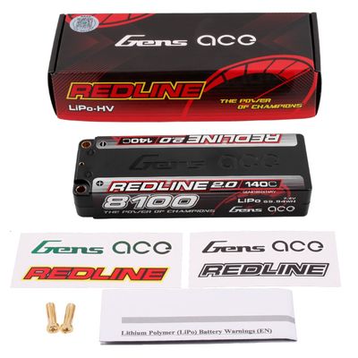 Gens ace 8100mAh 2S 140C 7,4V LiPo-batteri – 5,0mm bullet – Redline
