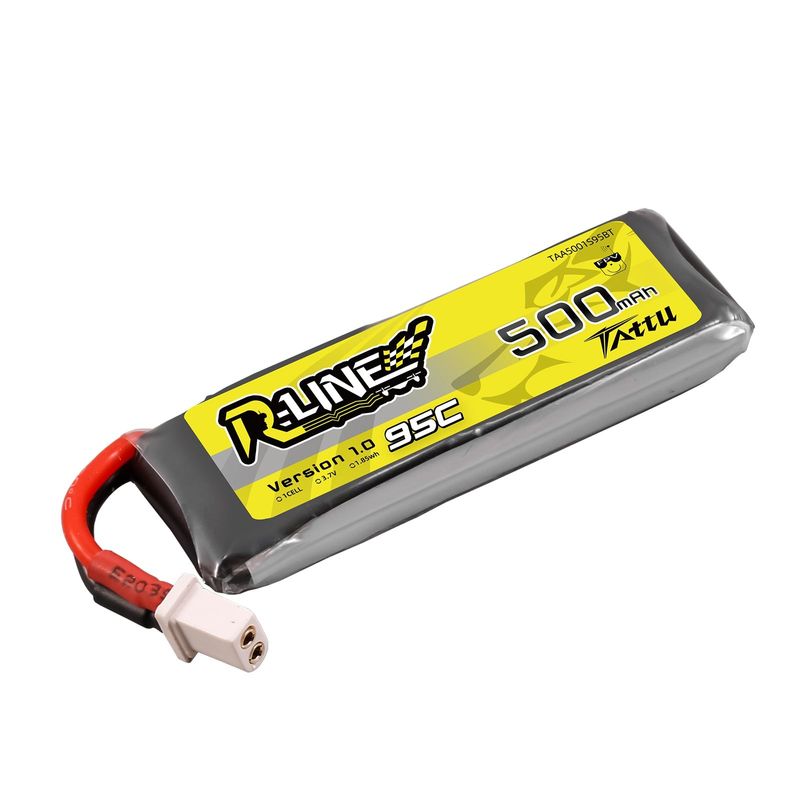 Tattu 500mAh 1S 95C 3,7V LiPo-batteri – BT 2,0 kontakt – R-Line 1,0