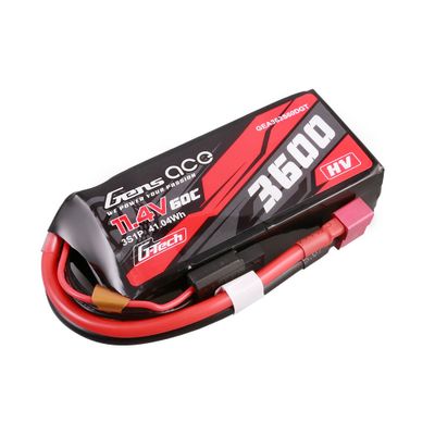 Gens ace 3600mAh 3S 60C 11,4V(HV) LiPo-batteri – Deans kontakt – Car Classic