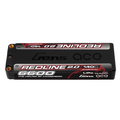 Gens ace 6600mAh 2S 140C 7,4V LiPo-batteri – 5,0mm bullet – Redline