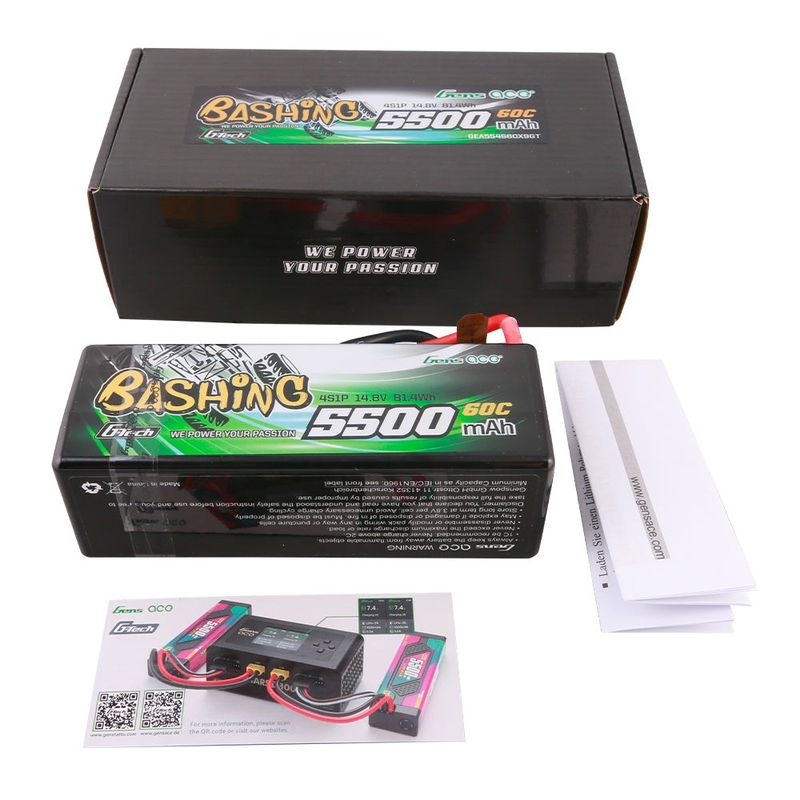 Gens ace 5500mAh 4S 60C 14,8V LiPo-batteri – Hardcase – Bashing