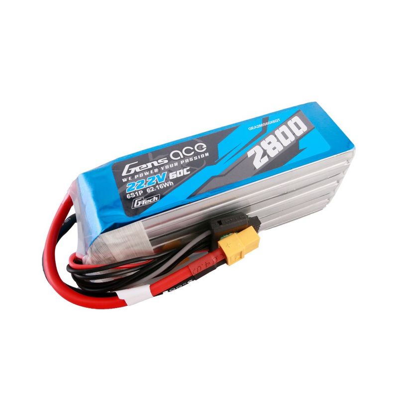 Gens ace 2800mAh 6S 60C 22,2V LiPo-batteri – XT60 kontakt – Heli