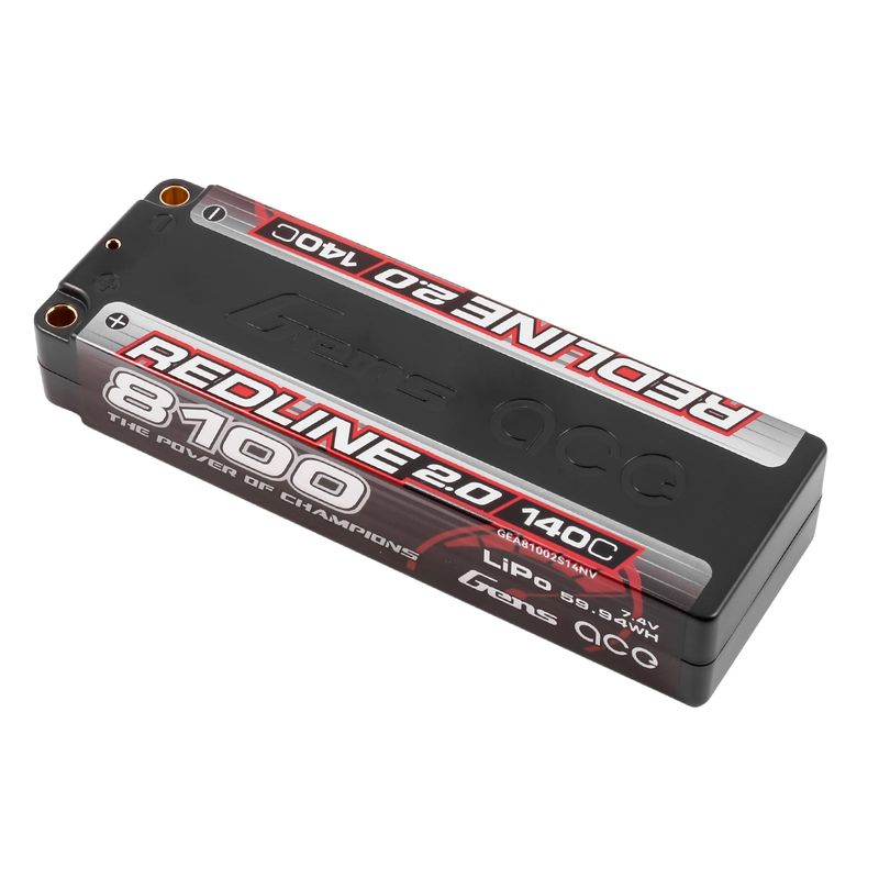 Gens ace 8100mAh 2S 140C 7,4V LiPo-batteri – 5,0mm bullet – Redline