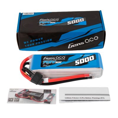 Gens ace 5000mAh 4S 80C 14,8V LiPo-batteri – utan kontakt – Ace Classic (F5B)