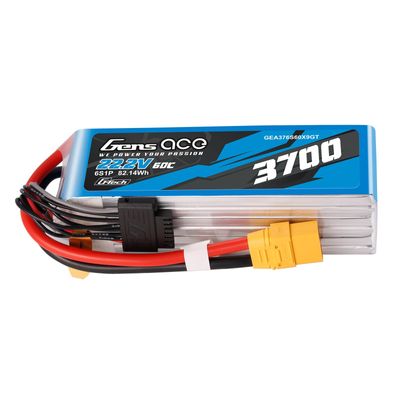 Gens ace 3700mAh 6S 60C 22,2V LiPo-batteri – XT90 kontakt – Heli