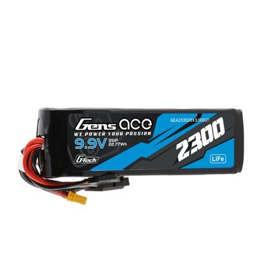 Gens ace 2300mAh 3S 20C 9,9V LiFe-batteri – XT30 kontakt – sändare/mottagare