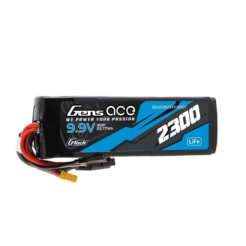 Gens ace 2300mAh 3S 20C 9,9V LiFe-batteri – XT30 kontakt – sändare/mottagare