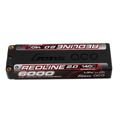 Gens ace 6000mAh 2S 140C 7,4V LiPo-batteri – 5,0mm bullet – Redline
