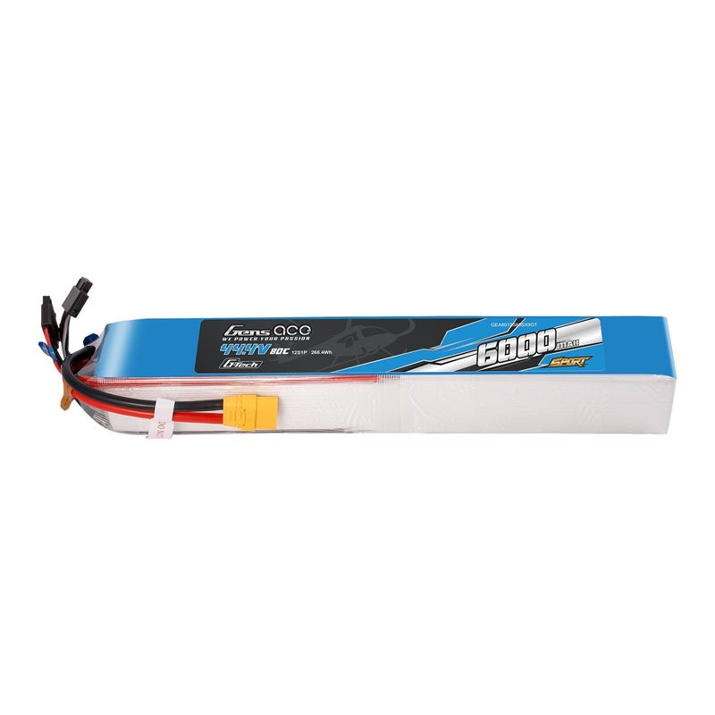 Gens ace 6000mAh 12S 80C 44,4V LiPo-batteri – XT90 kontakt – Sport (700 Helicopter)