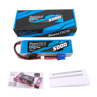 Gens ace 5000mAh 4S 45C 14,8V LiPo-batteri – EC5 kontakt – Ace Classic
