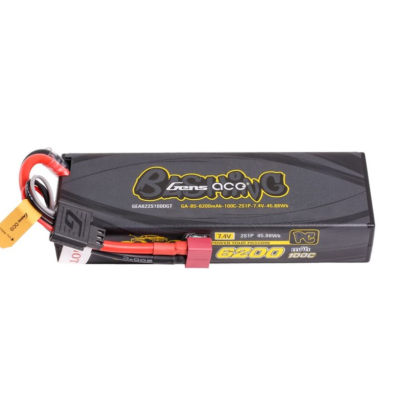 Gens ace 6200mAh 2S 100C 7,4V LiPo-batteri – Deans kontakt – Bashing Pro