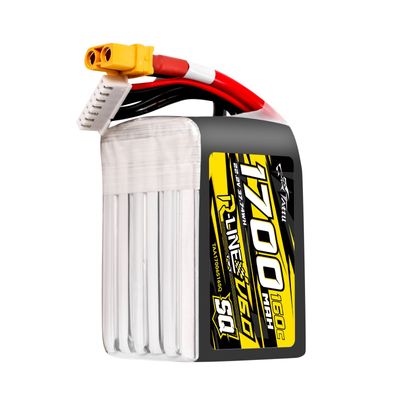 Tattu 1700mAh 6S 160C 22,2V SQ LiPo-batteri – XT60 kontakt – R-Line 6,0