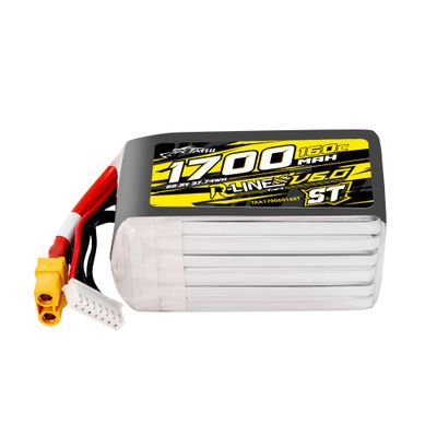 Tattu 1700mAh 6S 160C 22,2V ST LiPo-batteri – XT60 kontakt – R-Line 6,0