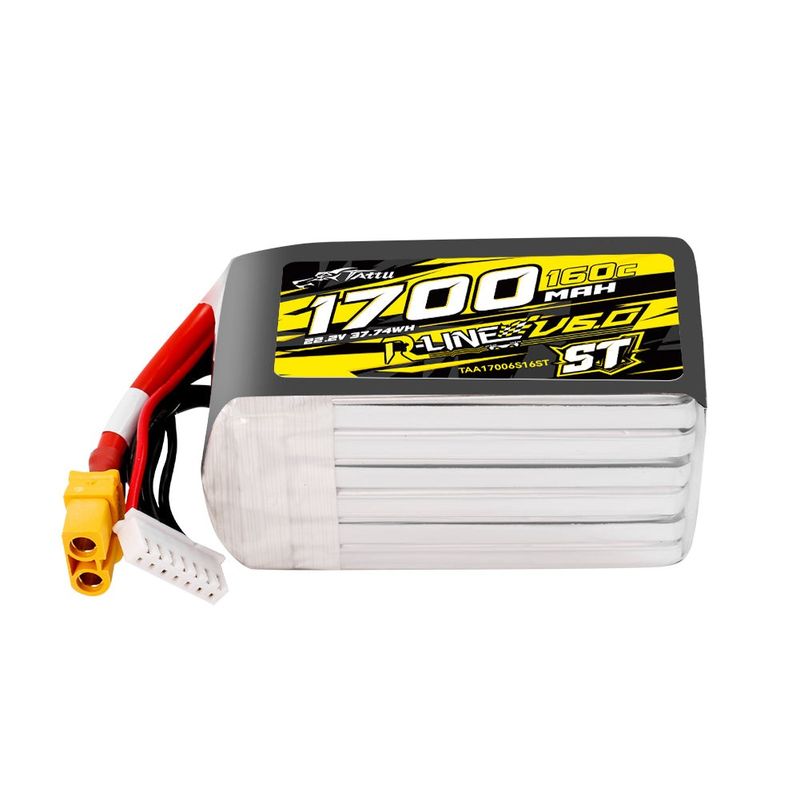 Tattu 1700mAh 6S 160C 22,2V ST LiPo-batteri – XT60 kontakt – R-Line 6,0