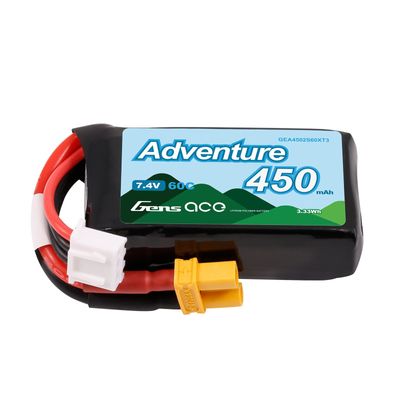 Gens ace 450mAh 2S 60C 7,4V LiPo-batteri – XT30 kontakt – Adventure (utan G-Tech)
