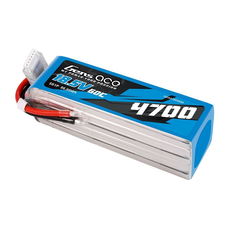 Gens ace 4700mAh 5S 60C 18,5V LiPo-batteri – utan kontakt – Ace Classic (F3A)